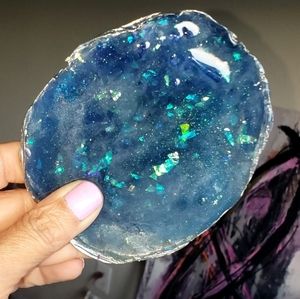 Crystal blue agate style coasters